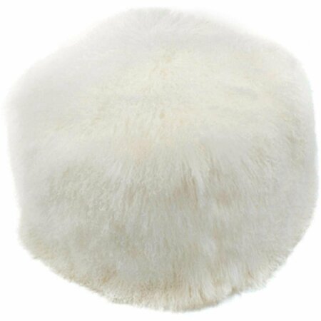 MOES Lamb Fur Pouf, Natural White XU-1009-24